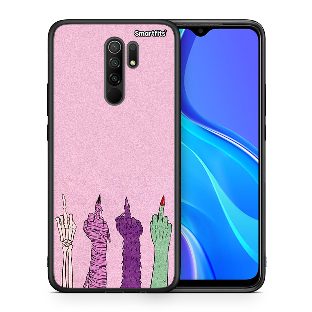 Θήκη Xiaomi Redmi 9 / 9 Prime Halloween Be A Lady από τη Smartfits με σχέδιο στο πίσω μέρος και μαύρο περίβλημα | Xiaomi Redmi 9 / 9 Prime Halloween Be A Lady case with colorful back and black bezels