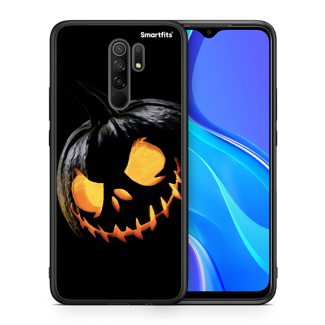 Θήκη Xiaomi Redmi 9 / 9 Prime Halloween Scary Pumpkin από τη Smartfits με σχέδιο στο πίσω μέρος και μαύρο περίβλημα | Xiaomi Redmi 9 / 9 Prime Halloween Scary Pumpkin case with colorful back and black bezels