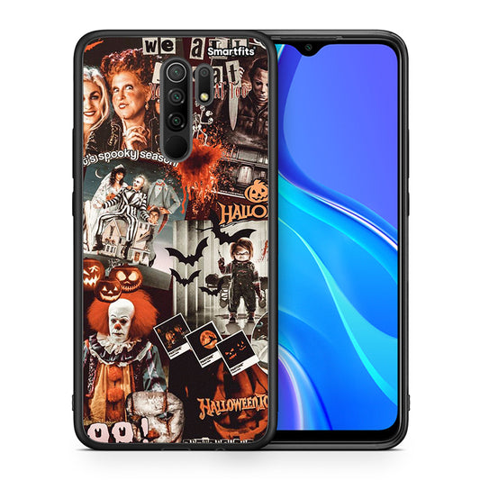 Θήκη Xiaomi Redmi 9 / 9 Prime Halloween Spooky Season από τη Smartfits με σχέδιο στο πίσω μέρος και μαύρο περίβλημα | Xiaomi Redmi 9 / 9 Prime Halloween Spooky Season case with colorful back and black bezels