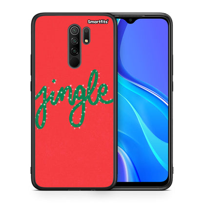 Θήκη Xiaomi Redmi 9/9 Prime Jingle Xmas από τη Smartfits με σχέδιο στο πίσω μέρος και μαύρο περίβλημα | Xiaomi Redmi 9/9 Prime Jingle Xmas case with colorful back and black bezels