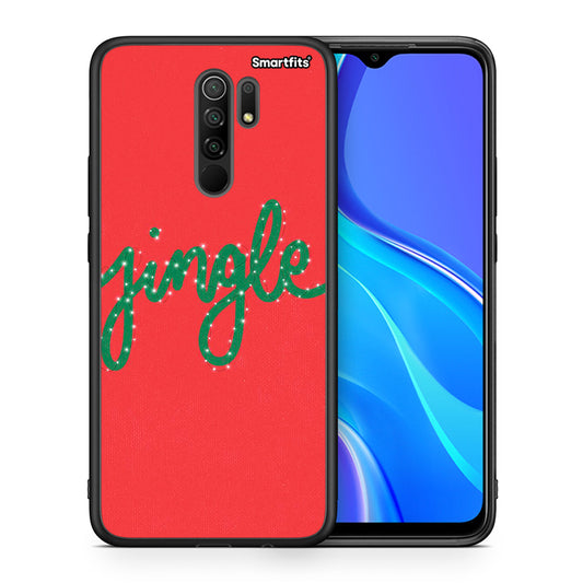 Θήκη Xiaomi Redmi 9/9 Prime Jingle Xmas από τη Smartfits με σχέδιο στο πίσω μέρος και μαύρο περίβλημα | Xiaomi Redmi 9/9 Prime Jingle Xmas case with colorful back and black bezels