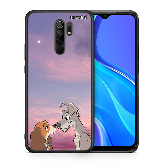 Θήκη Xiaomi Redmi 9/9 Prime Lady And Tramp από τη Smartfits με σχέδιο στο πίσω μέρος και μαύρο περίβλημα | Xiaomi Redmi 9/9 Prime Lady And Tramp case with colorful back and black bezels