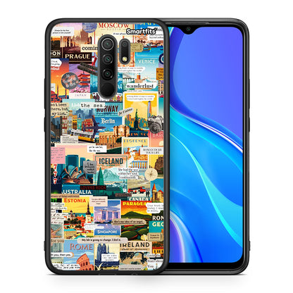 Θήκη Xiaomi Redmi 9/9 Prime Live To Travel από τη Smartfits με σχέδιο στο πίσω μέρος και μαύρο περίβλημα | Xiaomi Redmi 9/9 Prime Live To Travel case with colorful back and black bezels