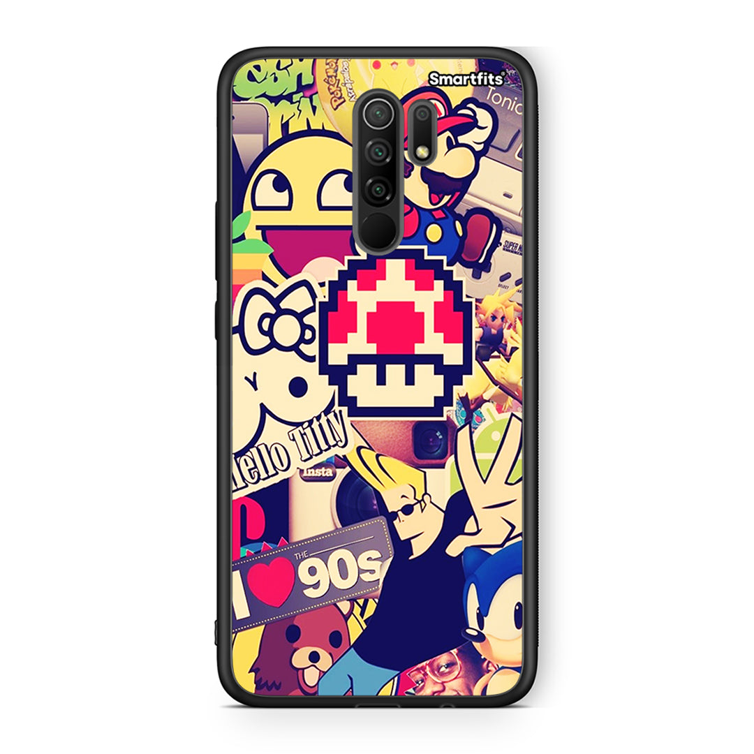 Xiaomi Redmi 9/9 Prime Love The 90s θήκη από τη Smartfits με σχέδιο στο πίσω μέρος και μαύρο περίβλημα | Smartphone case with colorful back and black bezels by Smartfits