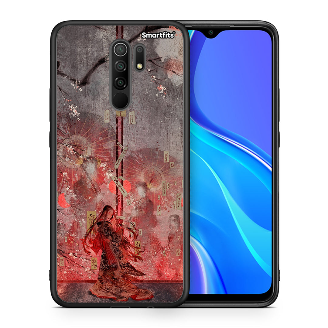 Θήκη Xiaomi Redmi 9/9 Prime Nezuko Kamado από τη Smartfits με σχέδιο στο πίσω μέρος και μαύρο περίβλημα | Xiaomi Redmi 9/9 Prime Nezuko Kamado case with colorful back and black bezels