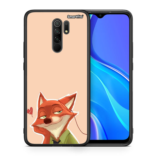 Θήκη Xiaomi Redmi 9/9 Prime Nick Wilde And Judy Hopps Love 1 από τη Smartfits με σχέδιο στο πίσω μέρος και μαύρο περίβλημα | Xiaomi Redmi 9/9 Prime Nick Wilde And Judy Hopps Love 1 case with colorful back and black bezels