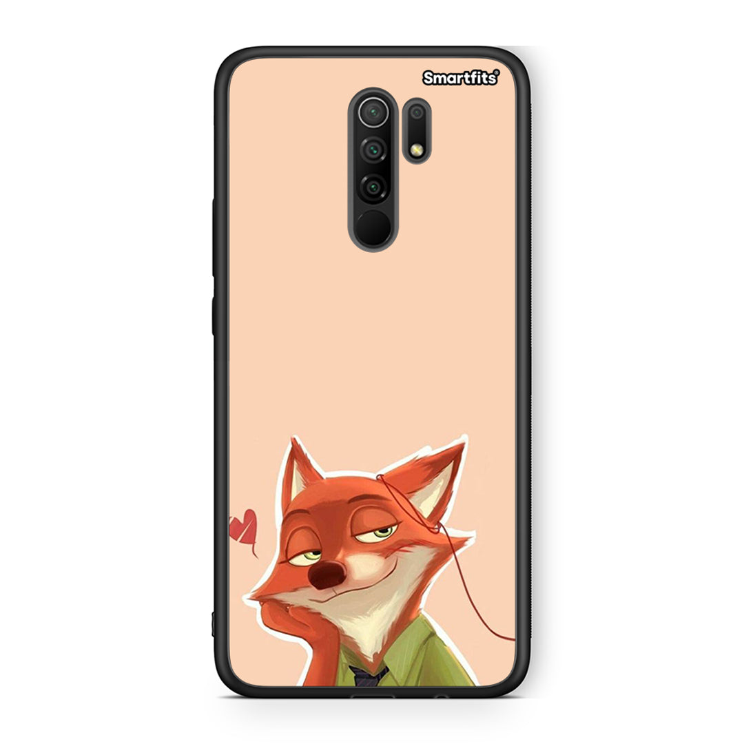 Xiaomi Redmi 9/9 Prime Nick Wilde And Judy Hopps Love 1 θήκη από τη Smartfits με σχέδιο στο πίσω μέρος και μαύρο περίβλημα | Smartphone case with colorful back and black bezels by Smartfits