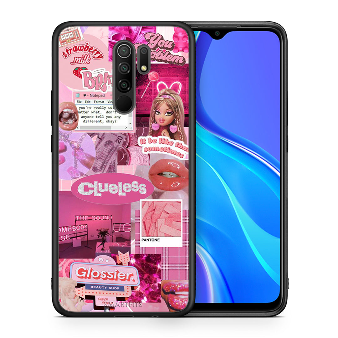 Θήκη Αγίου Βαλεντίνου Xiaomi Redmi 9 / 9 Prime Pink Love από τη Smartfits με σχέδιο στο πίσω μέρος και μαύρο περίβλημα | Xiaomi Redmi 9 / 9 Prime Pink Love case with colorful back and black bezels