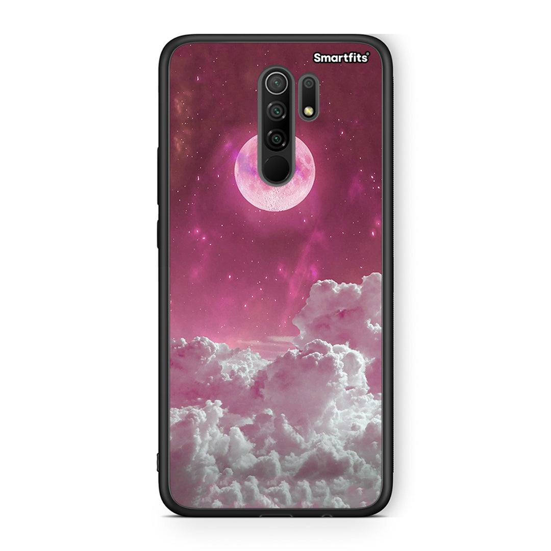 Xiaomi Redmi 9 / 9 Prime Pink Moon Θήκη από τη Smartfits με σχέδιο στο πίσω μέρος και μαύρο περίβλημα | Smartphone case with colorful back and black bezels by Smartfits