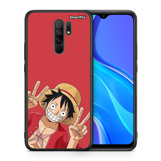 Θήκη Xiaomi Redmi 9 / 9 Prime Pirate Luffy από τη Smartfits με σχέδιο στο πίσω μέρος και μαύρο περίβλημα | Xiaomi Redmi 9 / 9 Prime Pirate Luffy case with colorful back and black bezels