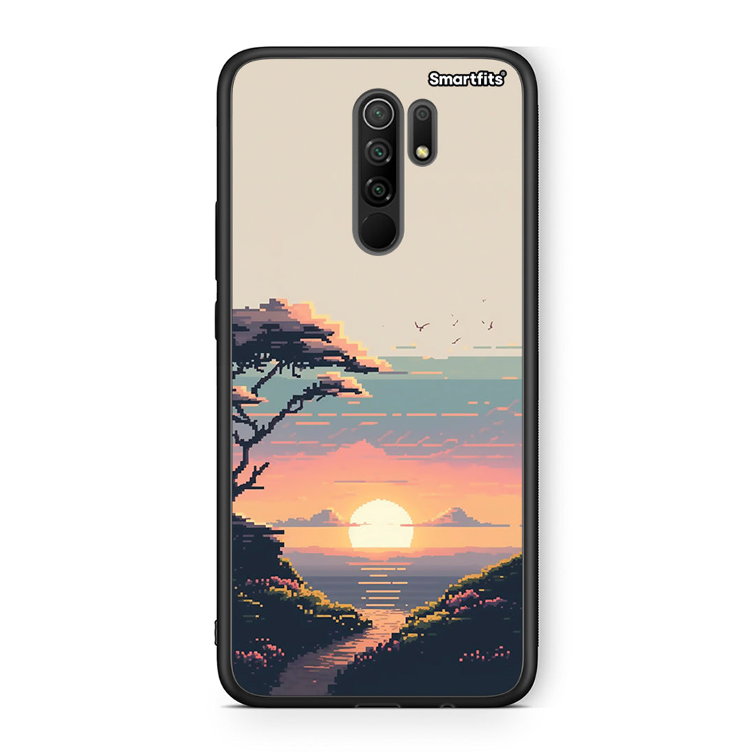 Xiaomi Redmi 9 / 9 Prime Pixel Sunset Θήκη από τη Smartfits με σχέδιο στο πίσω μέρος και μαύρο περίβλημα | Smartphone case with colorful back and black bezels by Smartfits