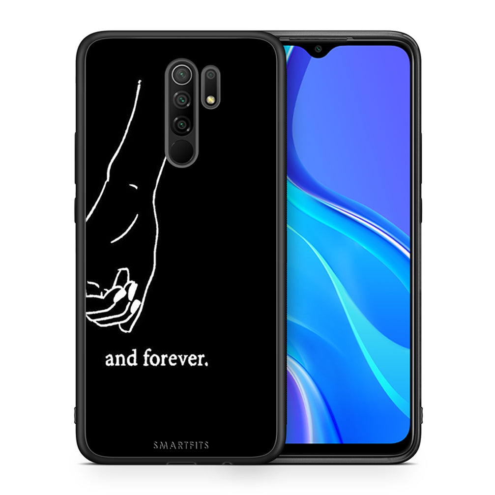 Θήκη Αγίου Βαλεντίνου Xiaomi Redmi 9 / 9 Prime Always & Forever 2 από τη Smartfits με σχέδιο στο πίσω μέρος και μαύρο περίβλημα | Xiaomi Redmi 9 / 9 Prime Always & Forever 2 case with colorful back and black bezels