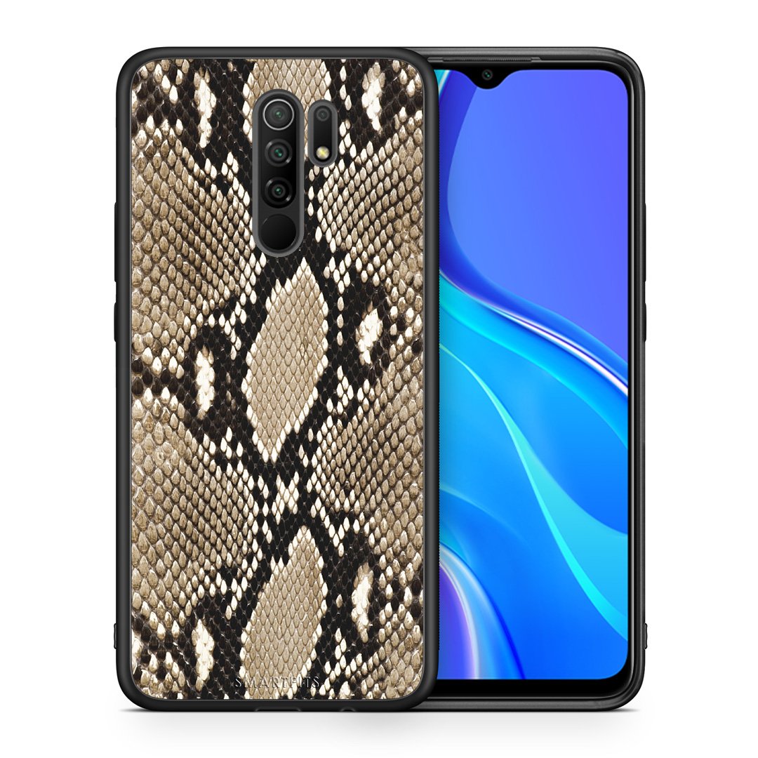 Θήκη Xiaomi Redmi 9/9 Prime Fashion Snake Animal από τη Smartfits με σχέδιο στο πίσω μέρος και μαύρο περίβλημα | Xiaomi Redmi 9/9 Prime Fashion Snake Animal case with colorful back and black bezels