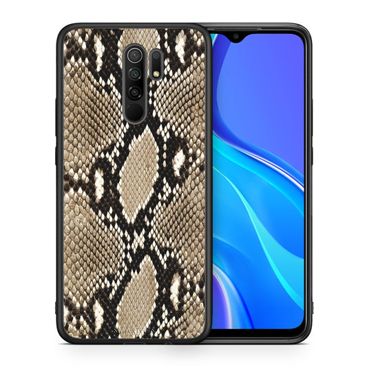 Θήκη Xiaomi Redmi 9/9 Prime Fashion Snake Animal από τη Smartfits με σχέδιο στο πίσω μέρος και μαύρο περίβλημα | Xiaomi Redmi 9/9 Prime Fashion Snake Animal case with colorful back and black bezels