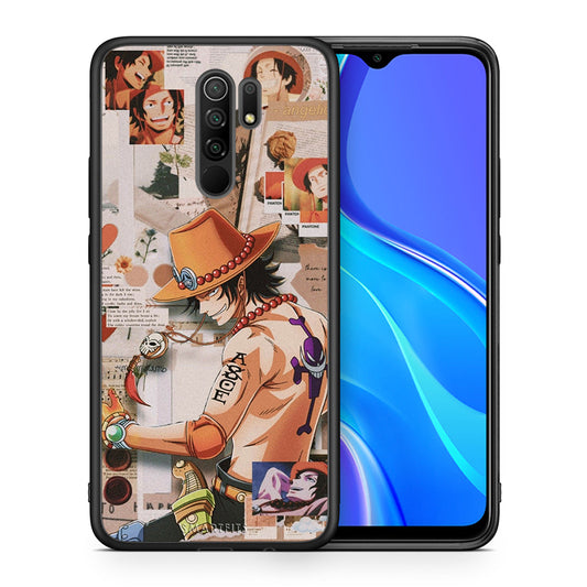 Θήκη Xiaomi Redmi 9/9 Prime Anime Collage από τη Smartfits με σχέδιο στο πίσω μέρος και μαύρο περίβλημα | Xiaomi Redmi 9/9 Prime Anime Collage case with colorful back and black bezels