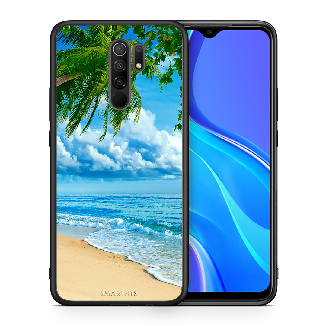 Θήκη Xiaomi Redmi 9/9 Prime Beautiful Beach από τη Smartfits με σχέδιο στο πίσω μέρος και μαύρο περίβλημα | Xiaomi Redmi 9/9 Prime Beautiful Beach case with colorful back and black bezels