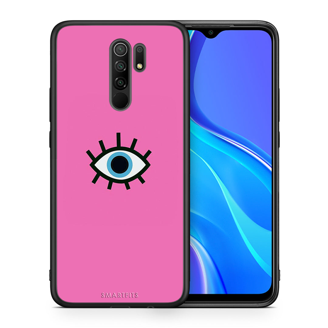 Θήκη Xiaomi Redmi 9/9 Prime Blue Eye Pink από τη Smartfits με σχέδιο στο πίσω μέρος και μαύρο περίβλημα | Xiaomi Redmi 9/9 Prime Blue Eye Pink case with colorful back and black bezels