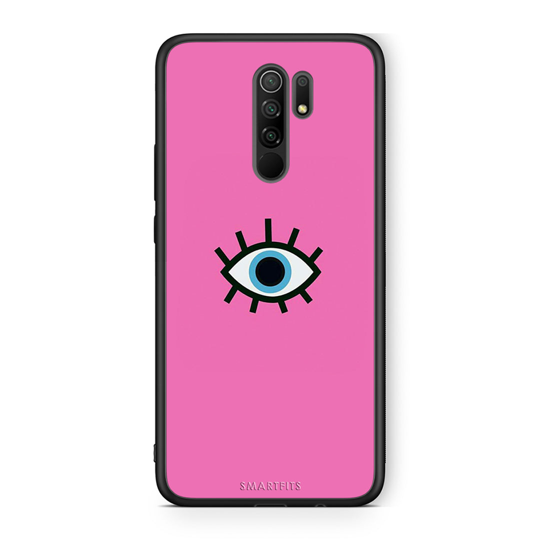 Xiaomi Redmi 9/9 Prime Blue Eye Pink θήκη από τη Smartfits με σχέδιο στο πίσω μέρος και μαύρο περίβλημα | Smartphone case with colorful back and black bezels by Smartfits