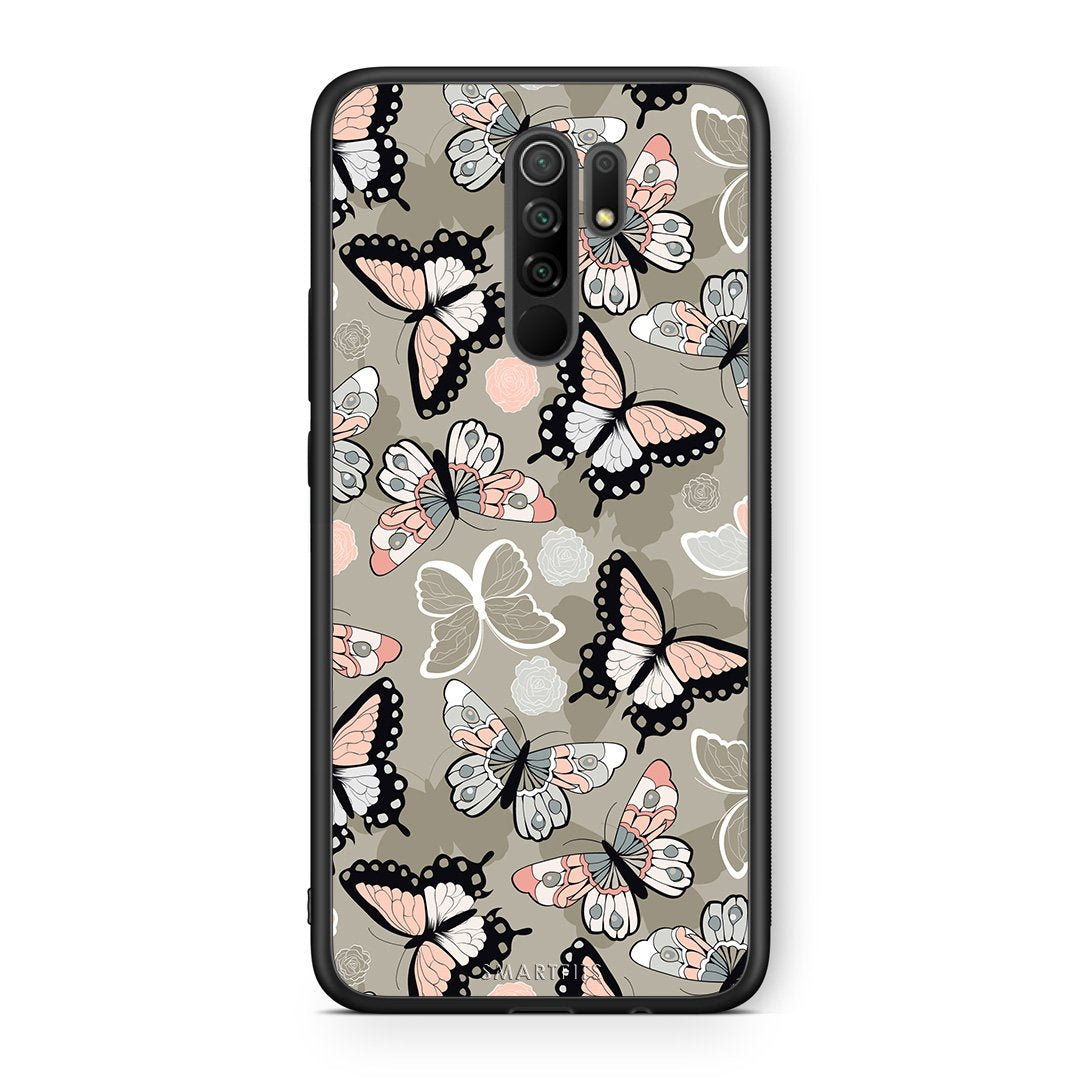 135 - Xiaomi Redmi 9/9 Prime  Butterflies Boho case, cover, bumper