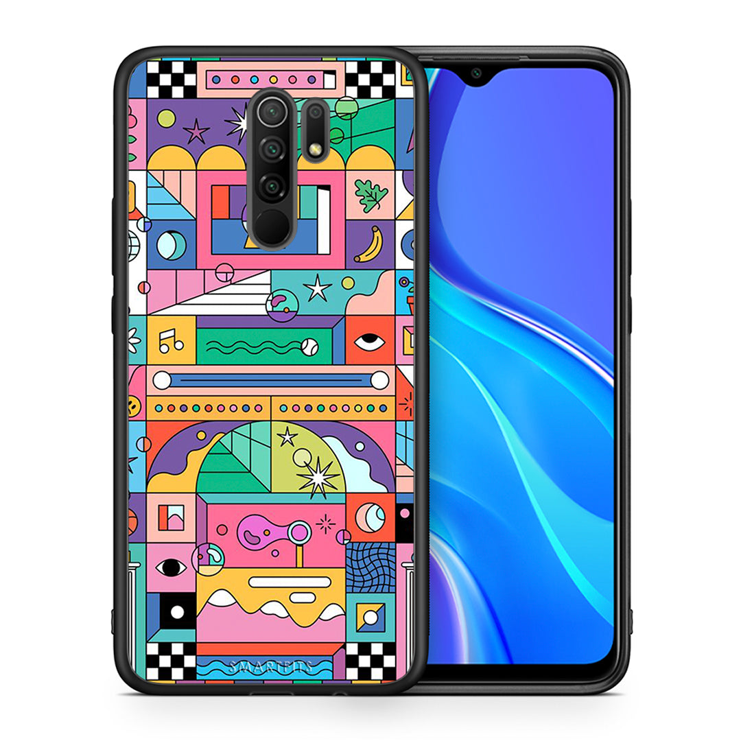 Θήκη Xiaomi Redmi 9/9 Prime Bubbles Soap από τη Smartfits με σχέδιο στο πίσω μέρος και μαύρο περίβλημα | Xiaomi Redmi 9/9 Prime Bubbles Soap case with colorful back and black bezels