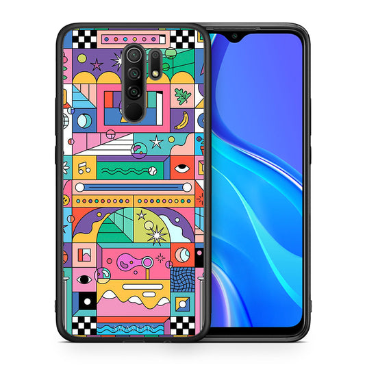 Θήκη Xiaomi Redmi 9/9 Prime Bubbles Soap από τη Smartfits με σχέδιο στο πίσω μέρος και μαύρο περίβλημα | Xiaomi Redmi 9/9 Prime Bubbles Soap case with colorful back and black bezels