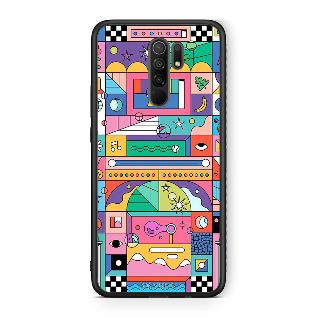 Xiaomi Redmi 9/9 Prime Bubbles Soap θήκη από τη Smartfits με σχέδιο στο πίσω μέρος και μαύρο περίβλημα | Smartphone case with colorful back and black bezels by Smartfits