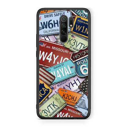 Xiaomi Redmi 9/9 Prime Car Plates θήκη από τη Smartfits με σχέδιο στο πίσω μέρος και μαύρο περίβλημα | Smartphone case with colorful back and black bezels by Smartfits