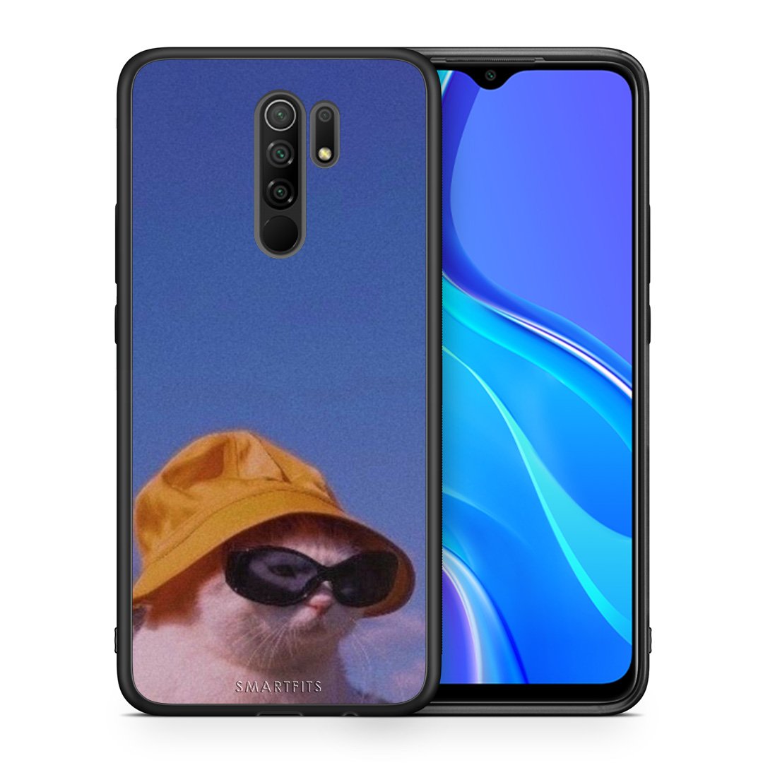 Θήκη Xiaomi Redmi 9/9 Prime Cat Diva από τη Smartfits με σχέδιο στο πίσω μέρος και μαύρο περίβλημα | Xiaomi Redmi 9/9 Prime Cat Diva case with colorful back and black bezels