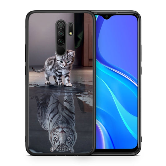 Θήκη Xiaomi Redmi 9/9 Prime Tiger Cute από τη Smartfits με σχέδιο στο πίσω μέρος και μαύρο περίβλημα | Xiaomi Redmi 9/9 Prime Tiger Cute case with colorful back and black bezels