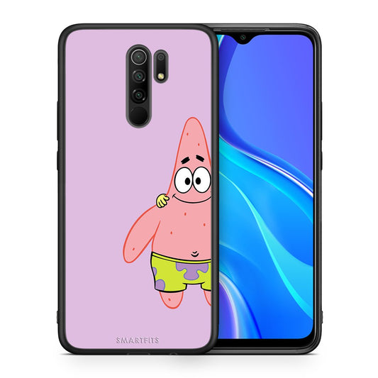 Θήκη Xiaomi Redmi 9/9 Prime  Friends Patrick από τη Smartfits με σχέδιο στο πίσω μέρος και μαύρο περίβλημα | Xiaomi Redmi 9/9 Prime  Friends Patrick case with colorful back and black bezels