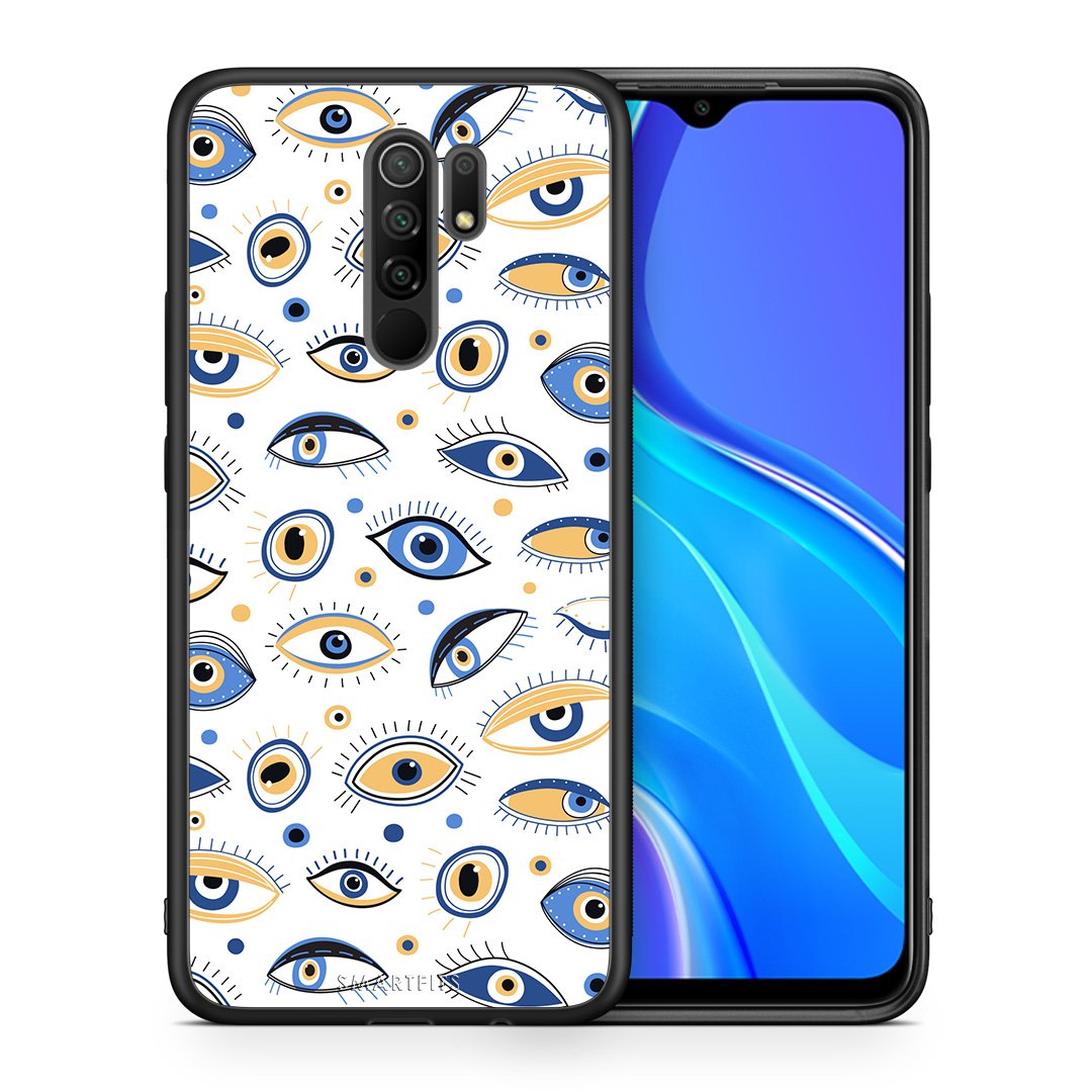 Θήκη Xiaomi Redmi 9/9 Prime Ftou Ftou από τη Smartfits με σχέδιο στο πίσω μέρος και μαύρο περίβλημα | Xiaomi Redmi 9/9 Prime Ftou Ftou case with colorful back and black bezels