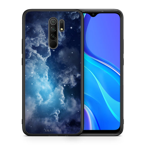 Θήκη Xiaomi Redmi 9/9 Prime Blue Sky Galaxy από τη Smartfits με σχέδιο στο πίσω μέρος και μαύρο περίβλημα | Xiaomi Redmi 9/9 Prime Blue Sky Galaxy case with colorful back and black bezels