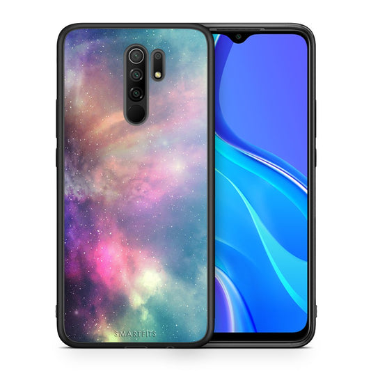Θήκη Xiaomi Redmi 9/9 Prime Rainbow Galaxy από τη Smartfits με σχέδιο στο πίσω μέρος και μαύρο περίβλημα | Xiaomi Redmi 9/9 Prime Rainbow Galaxy case with colorful back and black bezels
