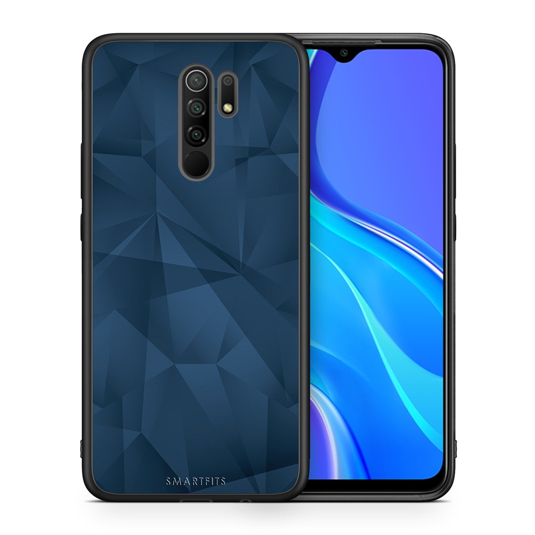 Θήκη Xiaomi Redmi 9/9 Prime Blue Abstract Geometric από τη Smartfits με σχέδιο στο πίσω μέρος και μαύρο περίβλημα | Xiaomi Redmi 9/9 Prime Blue Abstract Geometric case with colorful back and black bezels