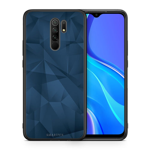 Θήκη Xiaomi Redmi 9/9 Prime Blue Abstract Geometric από τη Smartfits με σχέδιο στο πίσω μέρος και μαύρο περίβλημα | Xiaomi Redmi 9/9 Prime Blue Abstract Geometric case with colorful back and black bezels