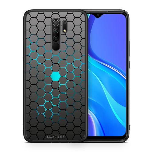 Θήκη Xiaomi Redmi 9/9 Prime Hexagonal Geometric από τη Smartfits με σχέδιο στο πίσω μέρος και μαύρο περίβλημα | Xiaomi Redmi 9/9 Prime Hexagonal Geometric case with colorful back and black bezels