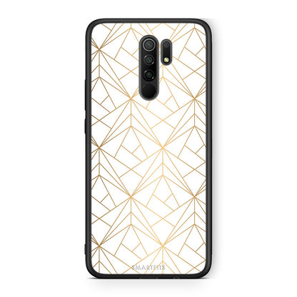 111 - Xiaomi Redmi 9/9 Prime  Luxury White Geometric case, cover, bumper