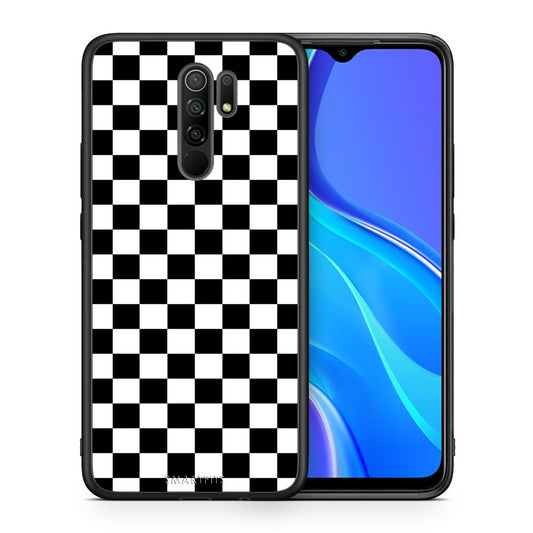 Θήκη Xiaomi Redmi 9/9 Prime Squares Geometric από τη Smartfits με σχέδιο στο πίσω μέρος και μαύρο περίβλημα | Xiaomi Redmi 9/9 Prime Squares Geometric case with colorful back and black bezels