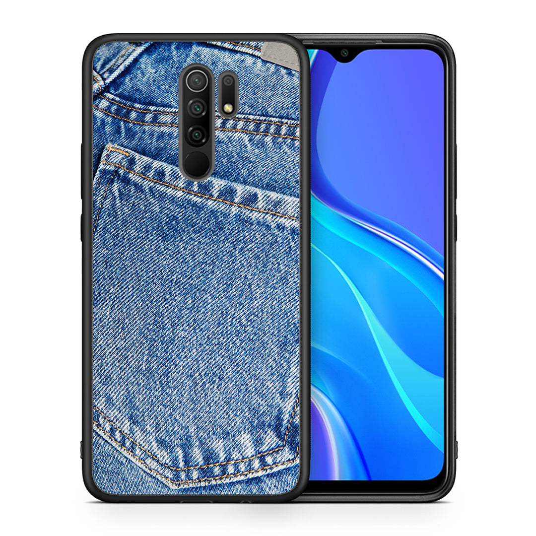 Θήκη Xiaomi Redmi 9/9 Prime Jeans Pocket από τη Smartfits με σχέδιο στο πίσω μέρος και μαύρο περίβλημα | Xiaomi Redmi 9/9 Prime Jeans Pocket case with colorful back and black bezels