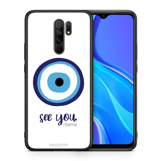 Θήκη Xiaomi Redmi 9/9 Prime Karma Says από τη Smartfits με σχέδιο στο πίσω μέρος και μαύρο περίβλημα | Xiaomi Redmi 9/9 Prime Karma Says case with colorful back and black bezels