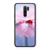 Thumbnail for Xiaomi Redmi 9/9 Prime Ladybug Flower θήκη από τη Smartfits με σχέδιο στο πίσω μέρος και μαύρο περίβλημα | Smartphone case with colorful back and black bezels by Smartfits