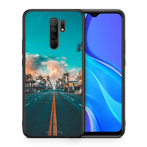 Θήκη Xiaomi Redmi 9/9 Prime City Landscape από τη Smartfits με σχέδιο στο πίσω μέρος και μαύρο περίβλημα | Xiaomi Redmi 9/9 Prime City Landscape case with colorful back and black bezels