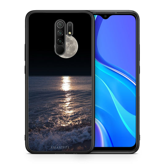 Θήκη Xiaomi Redmi 9/9 Prime Moon Landscape από τη Smartfits με σχέδιο στο πίσω μέρος και μαύρο περίβλημα | Xiaomi Redmi 9/9 Prime Moon Landscape case with colorful back and black bezels