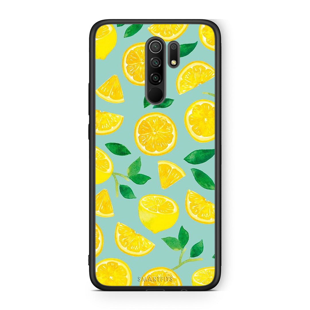 Xiaomi Redmi 9/9 Prime Lemons θήκη από τη Smartfits με σχέδιο στο πίσω μέρος και μαύρο περίβλημα | Smartphone case with colorful back and black bezels by Smartfits