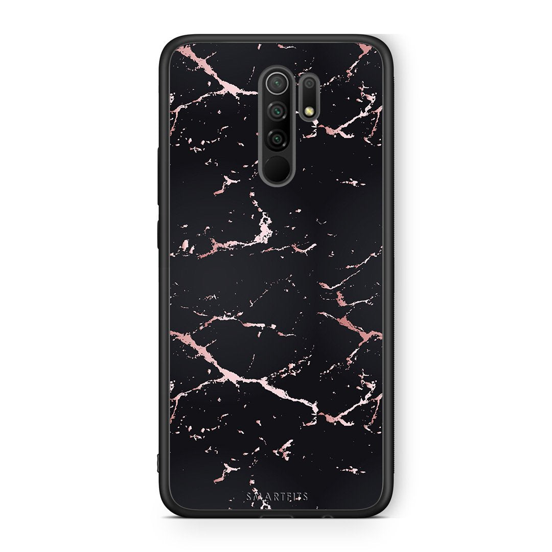 4 - Xiaomi Redmi 9/9 Prime  Black Rosegold Marble case, cover, bumper