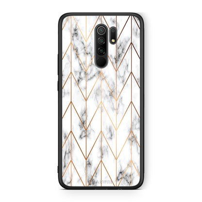 44 - Xiaomi Redmi 9/9 Prime  Gold Geometric Marble case, cover, bumper