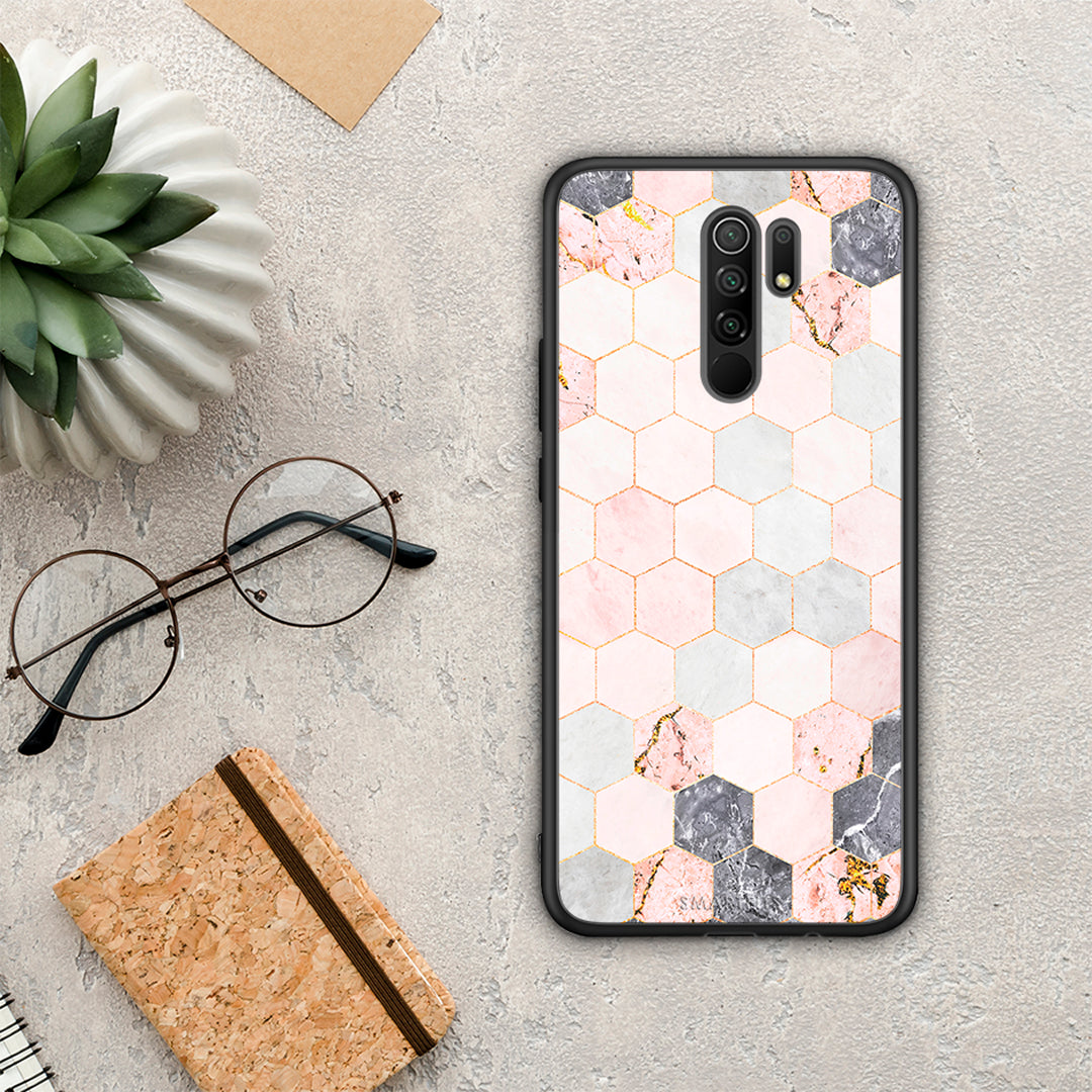 Marble Hexagon Pink - Xiaomi Redmi 9 / 9 Prime θήκη