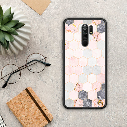 Marble Hexagon Pink - Xiaomi Redmi 9 / 9 Prime θήκη