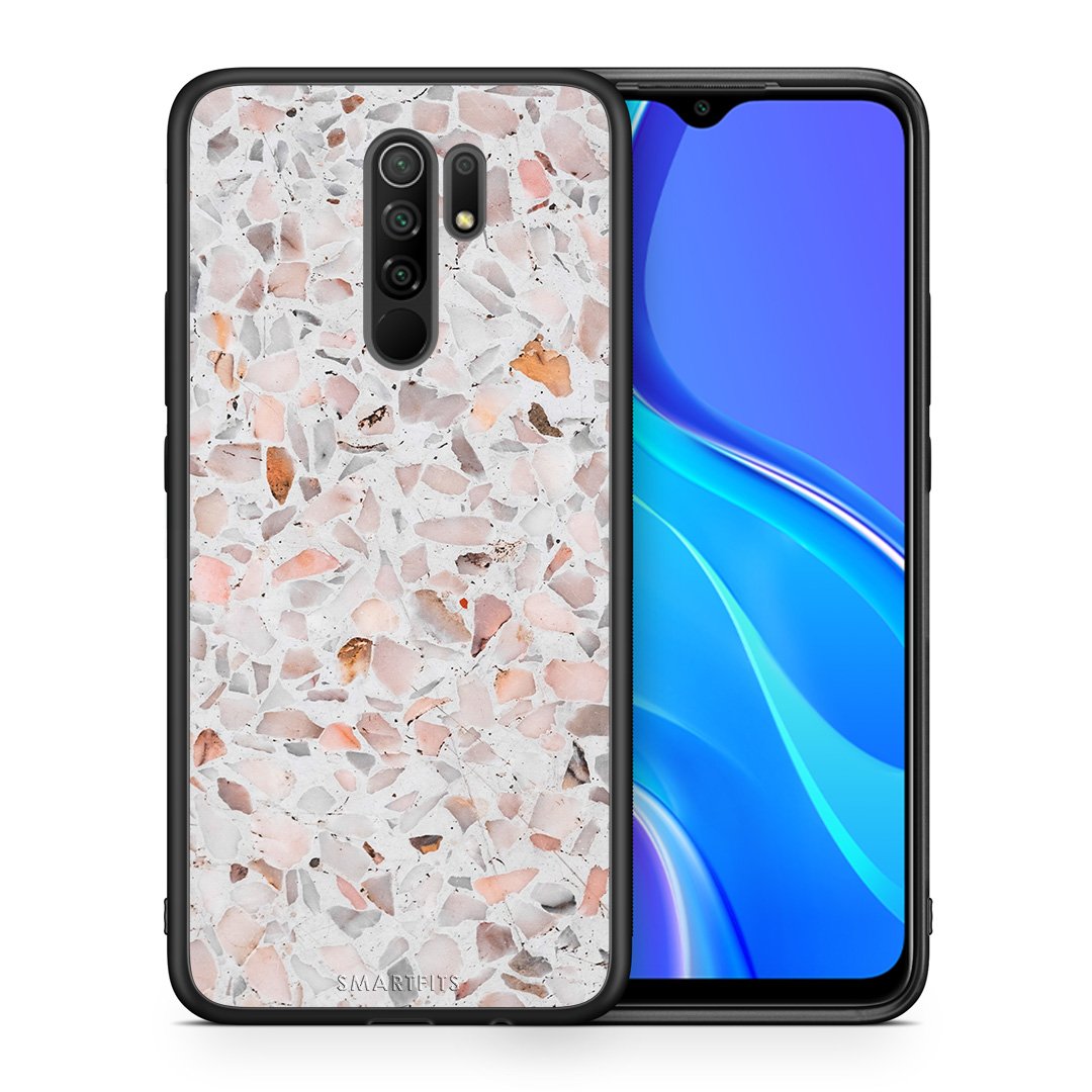 Θήκη Xiaomi Redmi 9/9 Prime Marble Terrazzo από τη Smartfits με σχέδιο στο πίσω μέρος και μαύρο περίβλημα | Xiaomi Redmi 9/9 Prime Marble Terrazzo case with colorful back and black bezels