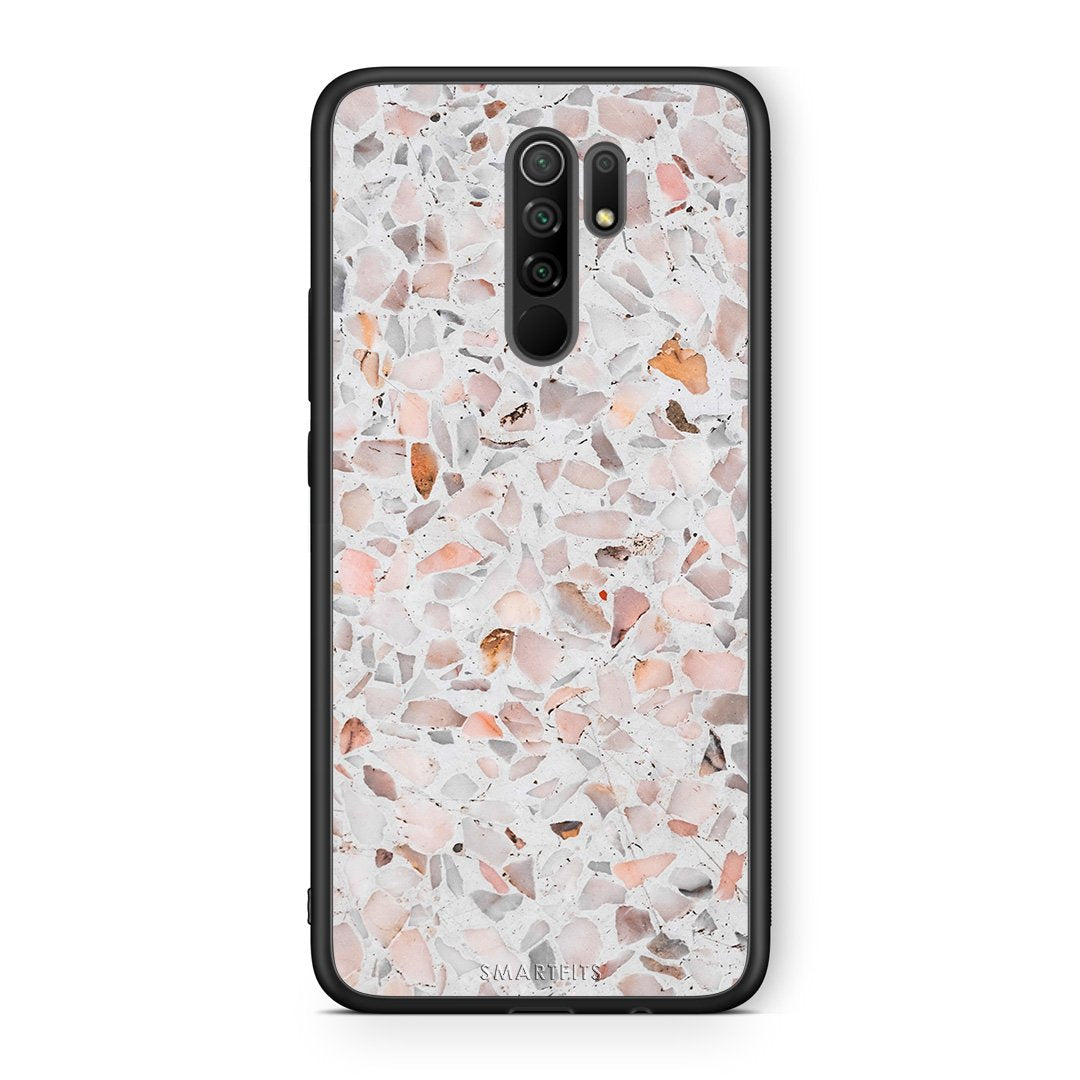 Xiaomi Redmi 9/9 Prime Marble Terrazzo θήκη από τη Smartfits με σχέδιο στο πίσω μέρος και μαύρο περίβλημα | Smartphone case with colorful back and black bezels by Smartfits